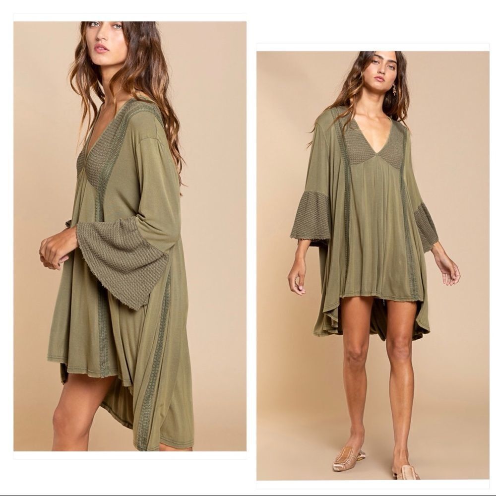 POL Olive Green Mini Dress